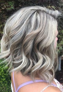 icy silver grey blonde by erika at top hairdressing salon in charlotte